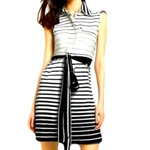 New York & Company White and Blue Midi Dress